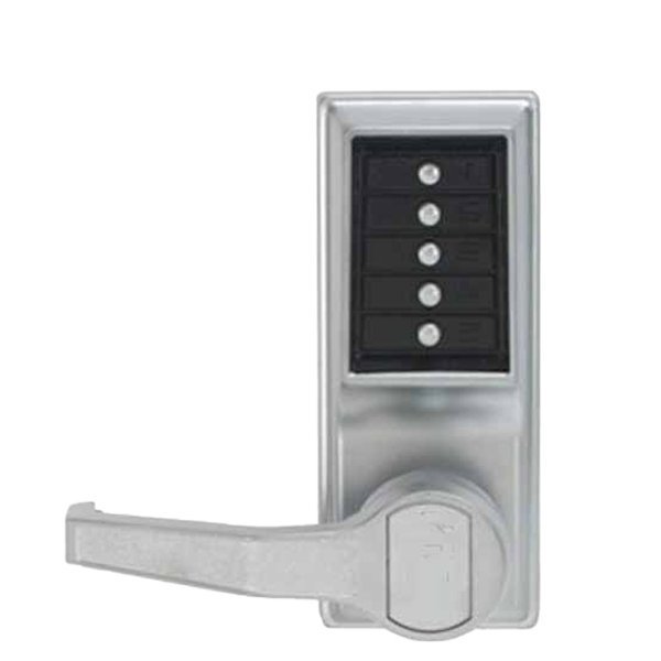 Kaba Kaba: Simplex LL1011-26D Pushbutton Lock - LH & LHR Doors Satin Chrome KABA-LL101126D41